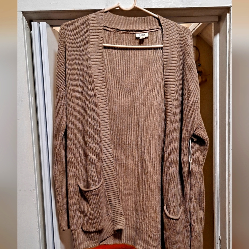 Basic beige cardigan sweater